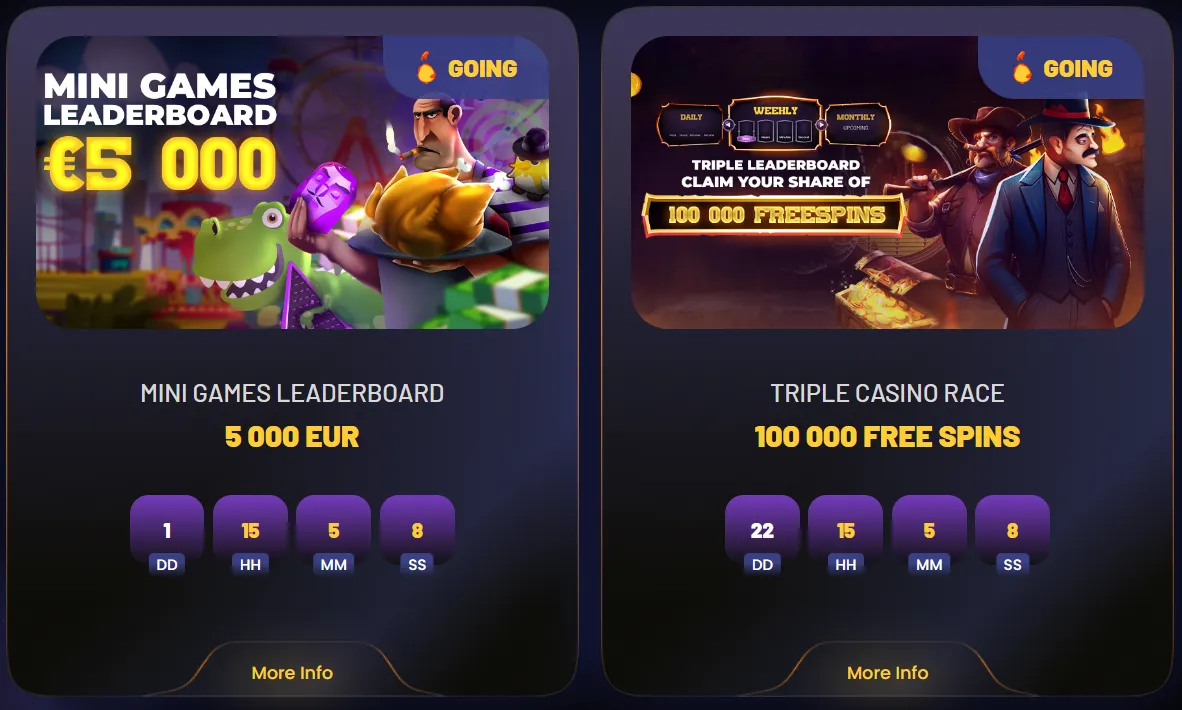 DonBet Casino tournaments and prize pools